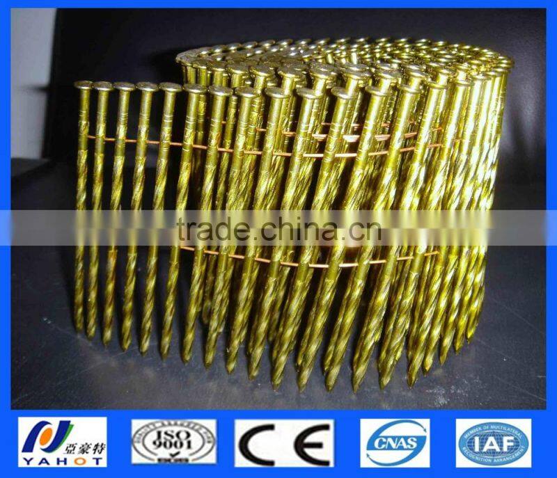 Screw Shank Yellow Coil Nail