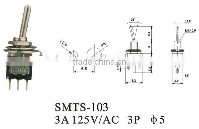 SMTS-103R sub miniature ON-OFF-ON toggle switch