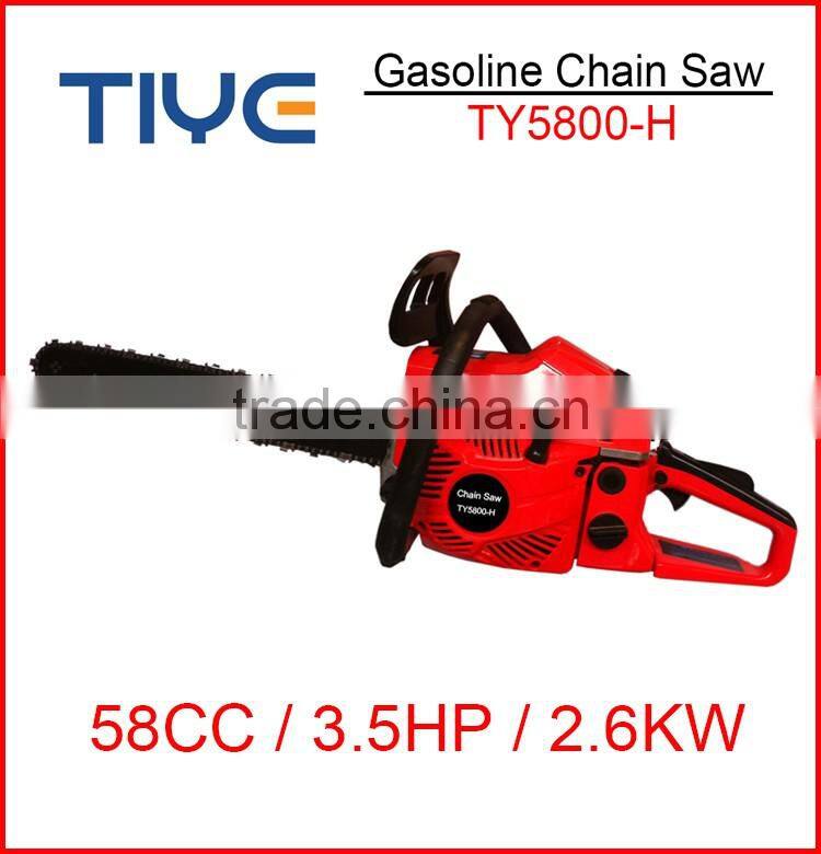 Chinese Manufacture Supply Gasoline Cheap Chainsaw 5800 58cc Chain Saw With CE