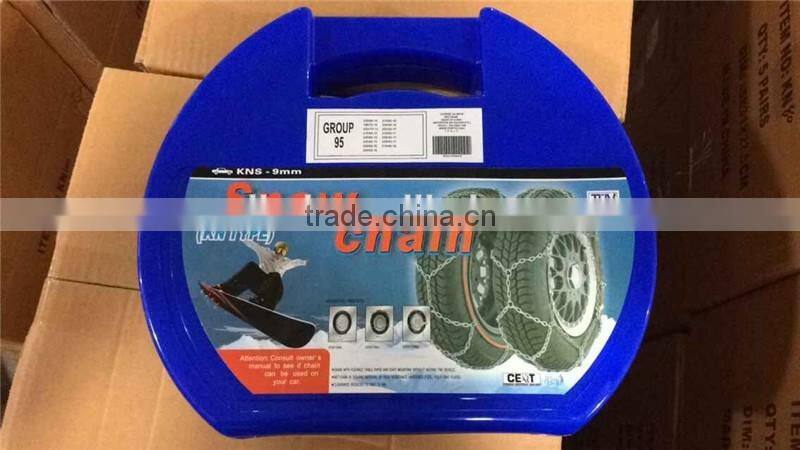 Factory CE Q235 galvanized tyre protection 9mm KNS snow chain for car