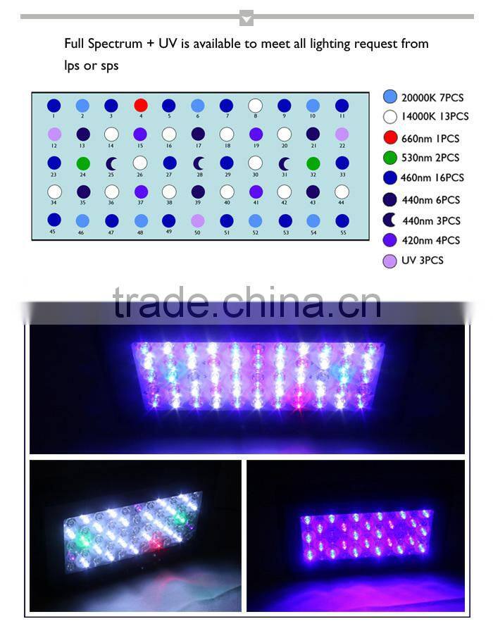 165w programmable led aquarium lighting for cora reef