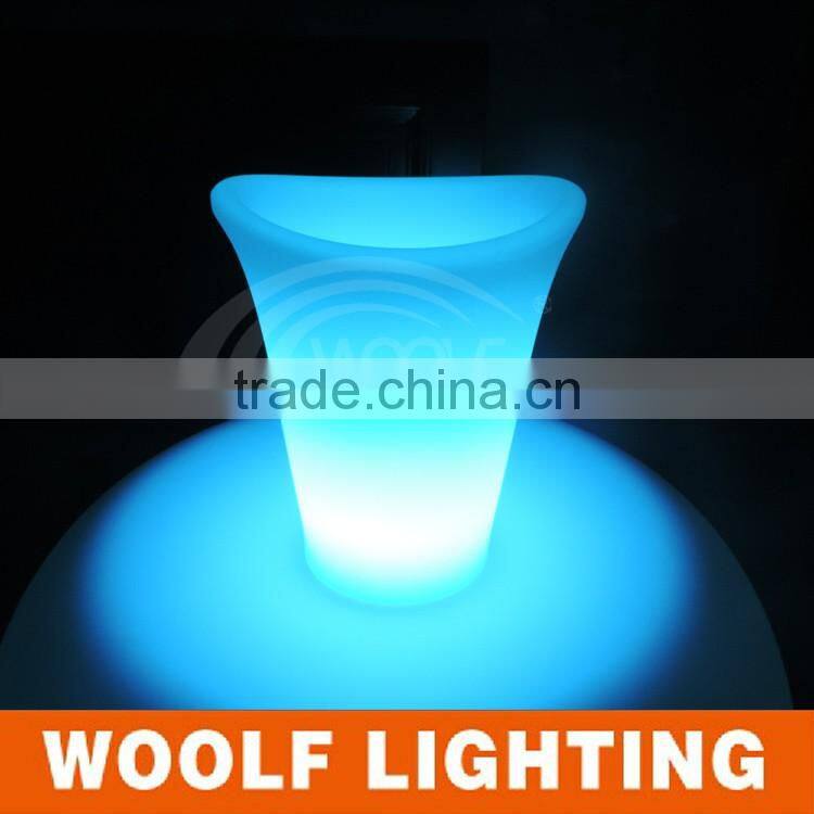 plastic illuminated led garden flower pot lamp light pot outdoor