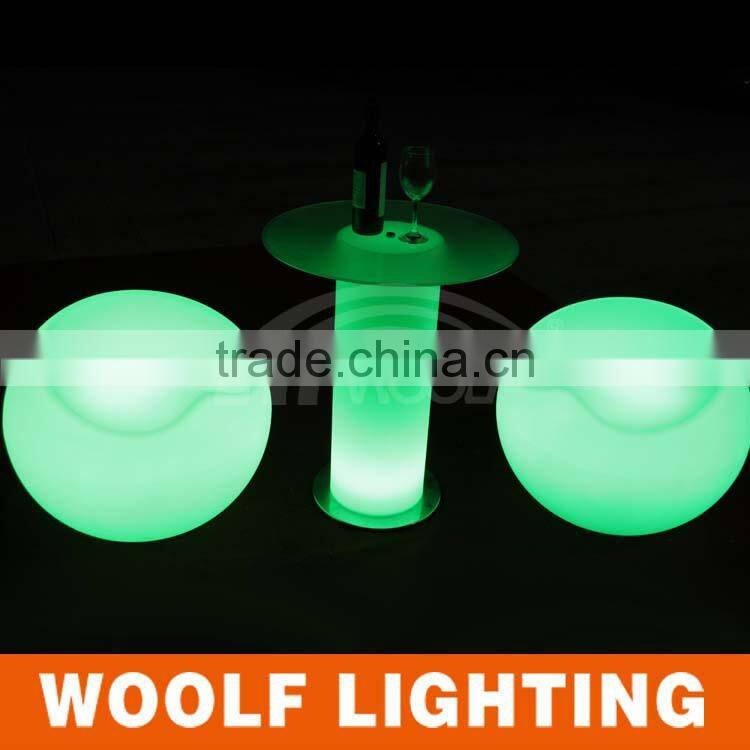 led glowing pillar glass bar cocktail tables