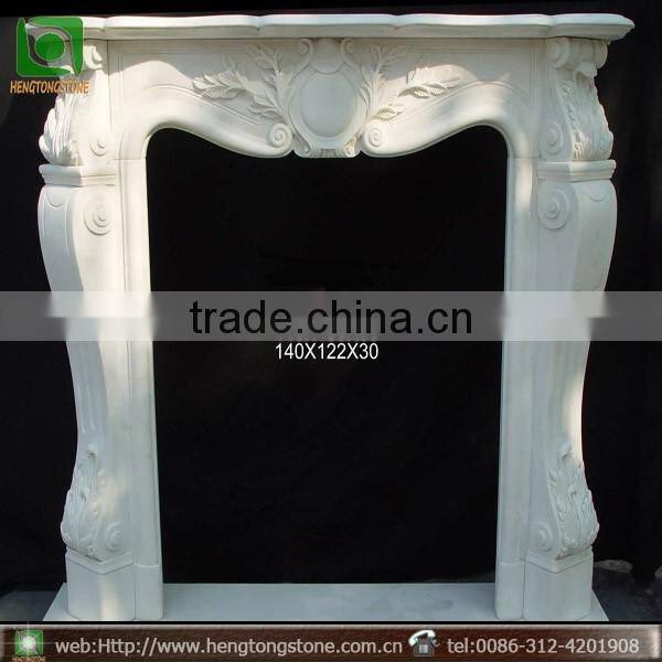 Simple White Marble Fireplace Surround