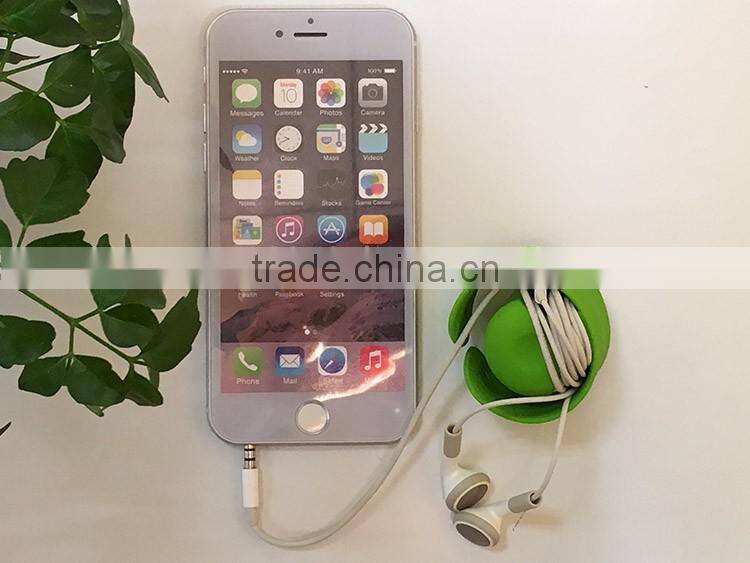 Colorful silicone earphone cable cord winder,mobile cable winder