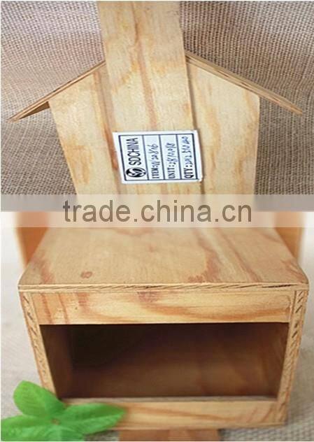 Wood artificial bird nest for round wood window