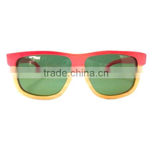 Wholesale 100% bamboo black fashion wood sunglasses accept logo printed