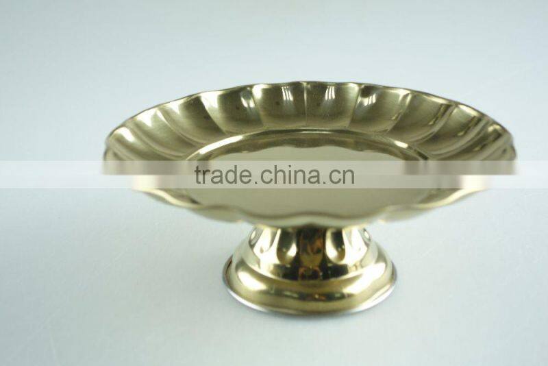 Tribute tray /stainless steel wedding serving/golden candy dishes