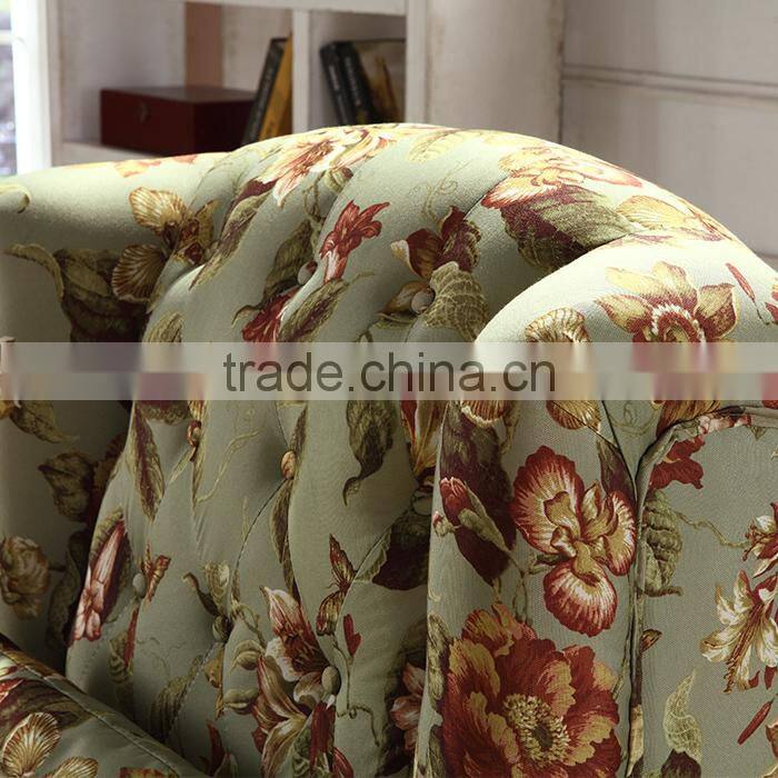 European rustic style fabric high back sofa chair LQ-D016#-1