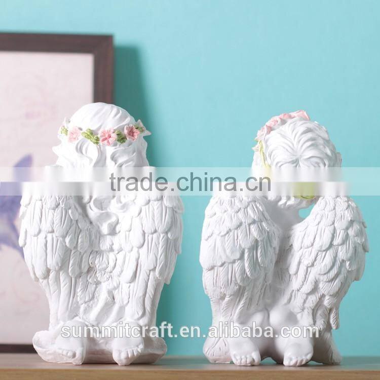 Resin white baby praying angel figurine