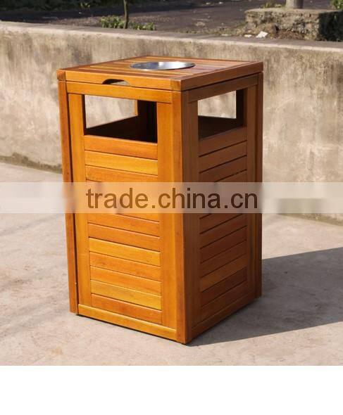 Arlau outdoor park wood garbage bin