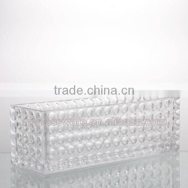 29.8/25/20cm length clear dot home decor sqnare vase