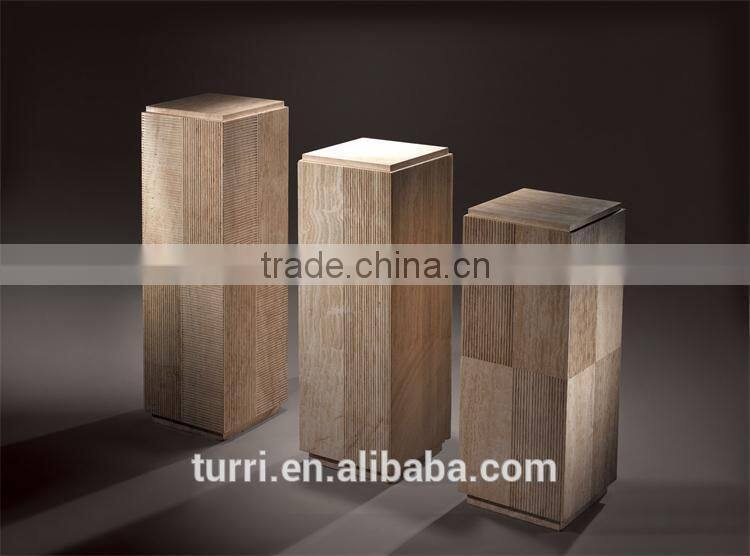 modern white travertine marble flower stand for sale