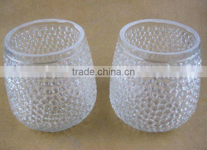 pocking mark glass candle holder