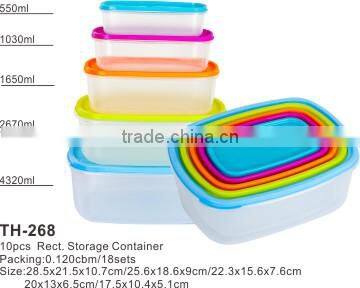 colorful 10pcs plastic handy storage box BSCI Audit