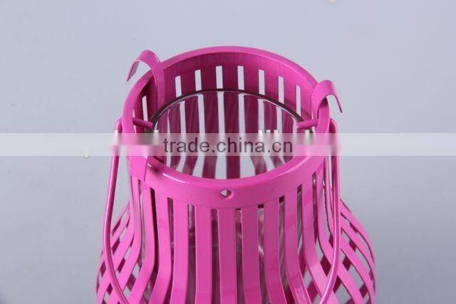 Home Decoration Candlestick/Portable Pear-shaped Painted Iron+Glass Candle Holder