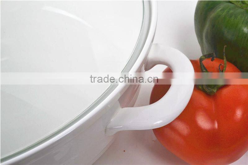 Microwave porcelain pot with glass lid