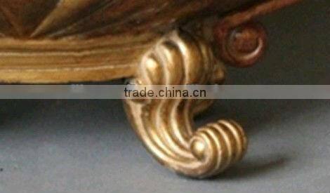 Handmade polyresin gold leaf decorative fruit bowl