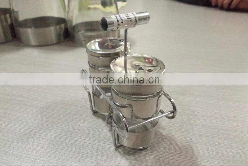 glass spice jar with stand