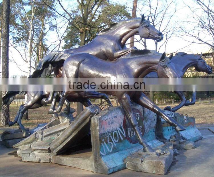 animal metal bronze garden life size bronze running horse sculpture