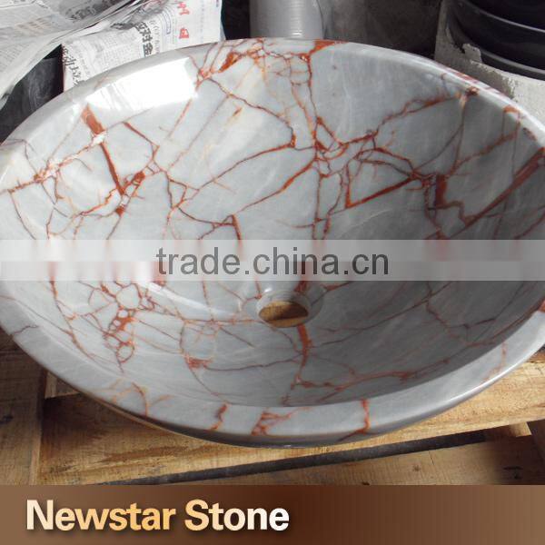 Chinese natural marble grey decorative bathroom sink