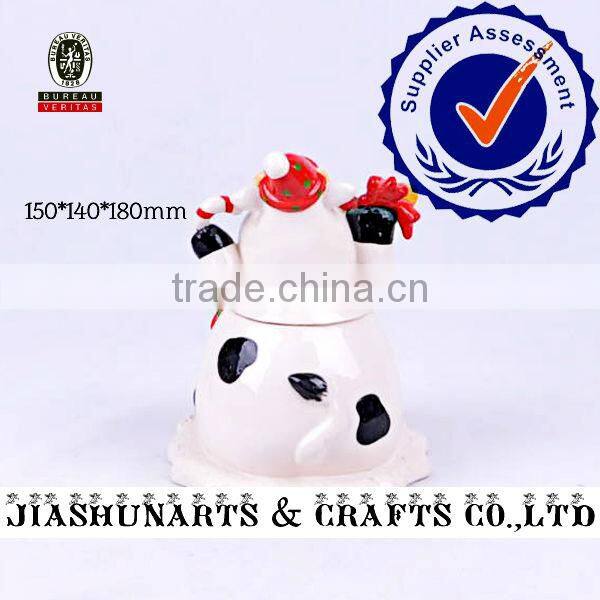 Festive Dairy Cows Coffee Tea Sugar Ceramic Storage Jar
