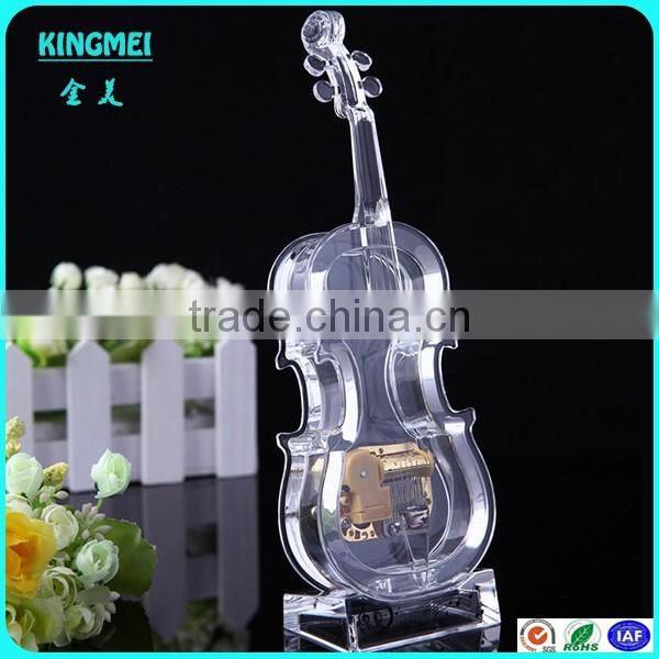 High grade handicrafts clear round crystal music box for wedding gift