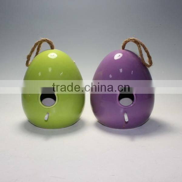 Ceramic Egg Shape Bird House