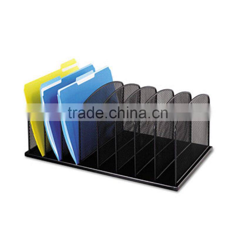 Black Steel Mesh Office Desk Organizer Folders, Desk File Paper Organizer