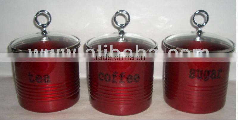 Set of 3 Metal storage containers for home use