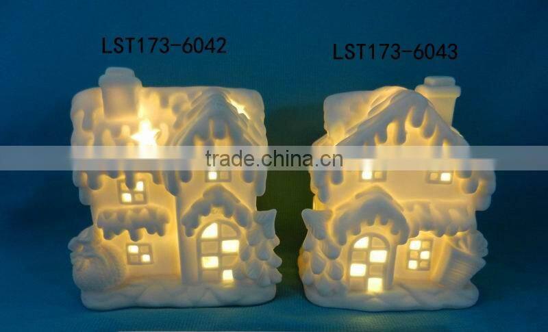 House shaped christmas decoration Ceramic christmas light house