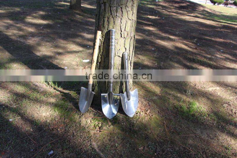 high grade and quality all stainless steel survival camping garden shovel