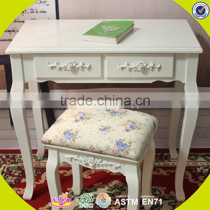 2017 New design wooden bedroom vanity furniture high quality solid wooden youth bedroom vanity furniture W08G192