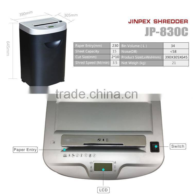 JP-830C Micro Cut Paper Shredder High Secrity Paper Shredder A4
