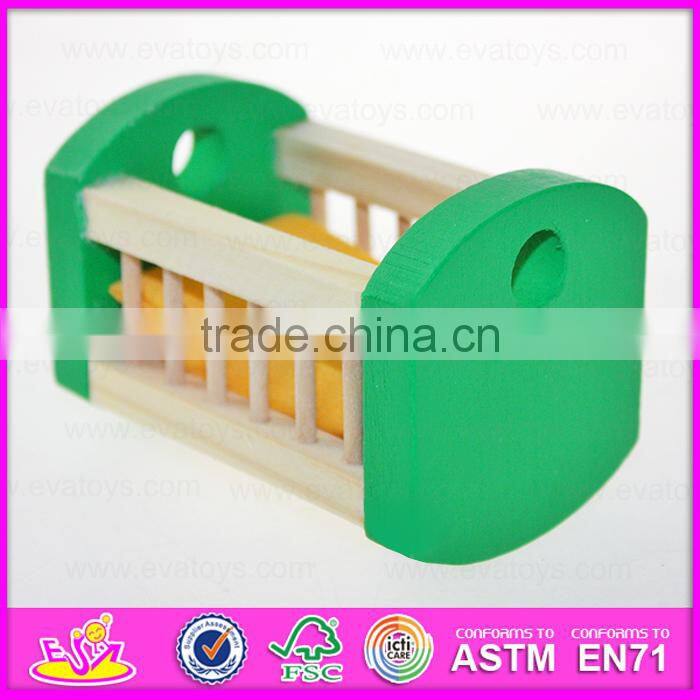 2016 New fashion baby wooden toy doll crib W06B018