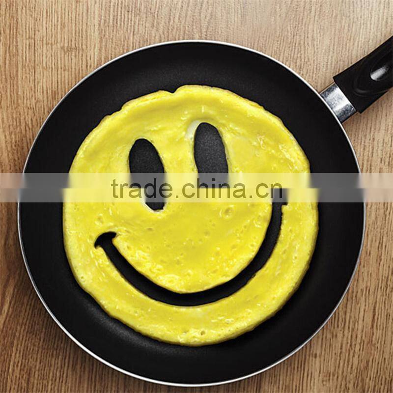 Circle silicone mold smile face pancake pan creative shaped egg rings omelette mold