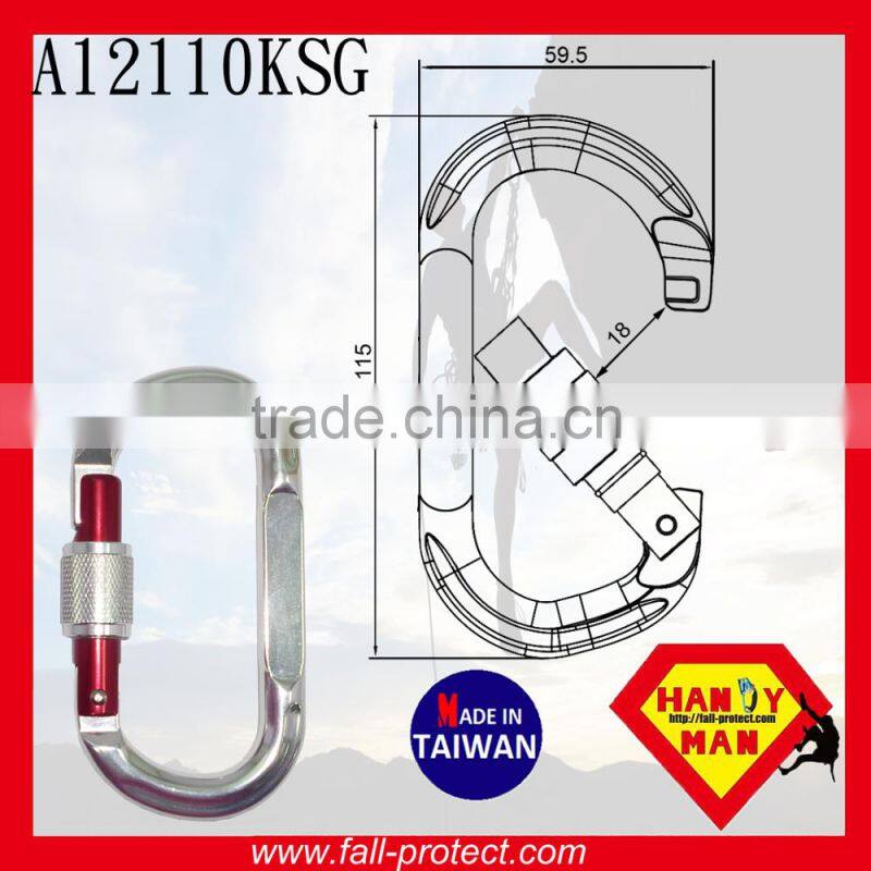 O Type 25KN Taiwan Aluminum Carabiner For Mountain Climbing