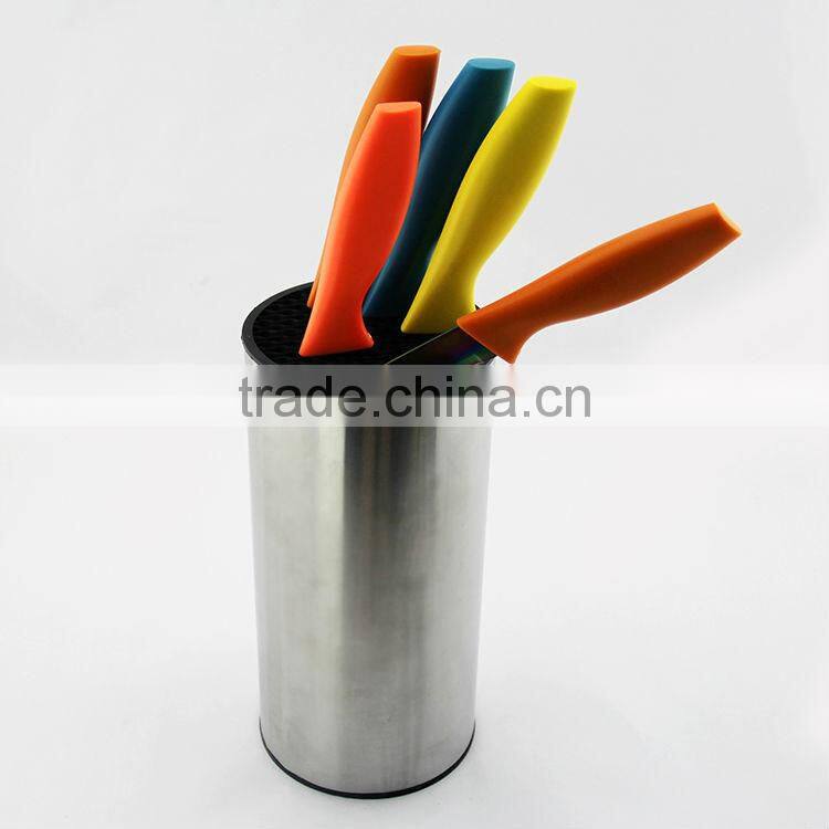 2014 new fashion knife display stand stainless steel kitchen ware 9.5inch knife holder