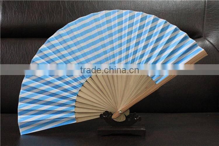 Wholesale custom bamboo nylon fold hand fan