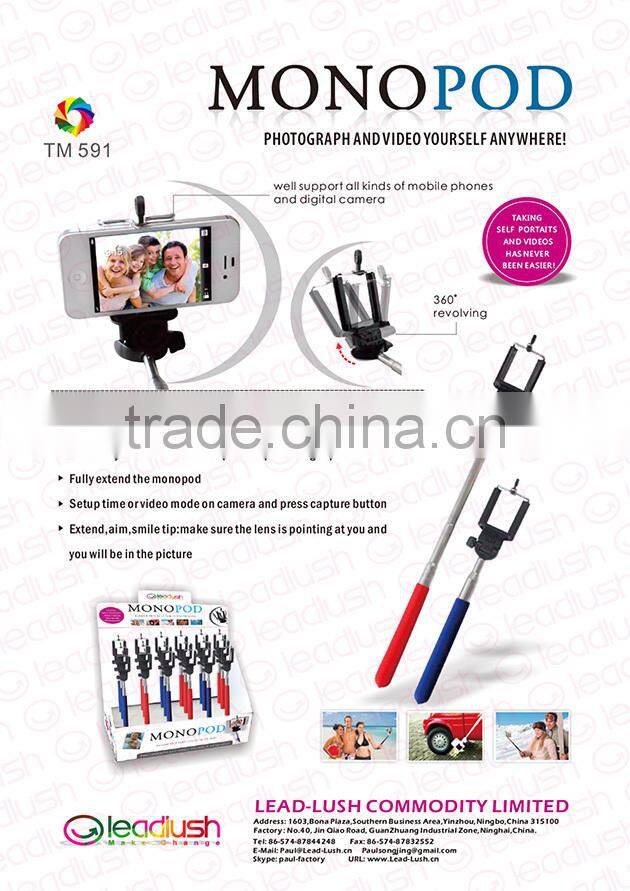 Colorful Smartphone Monopod Selfie Stick Handheld Monopod