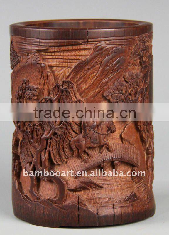wood carving vase