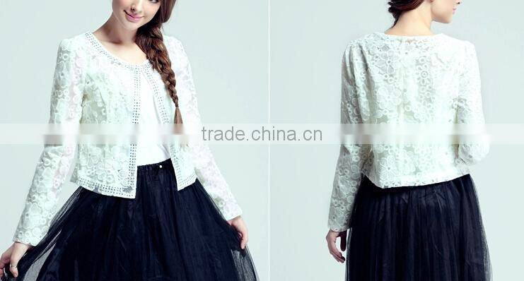 latest ladies quality coat white sheer wholesale factory organza coat