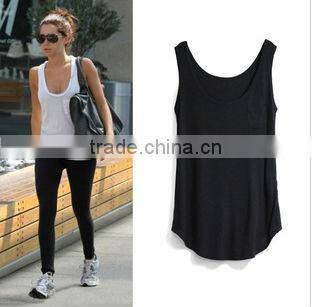 Promotional women black tank top for export
