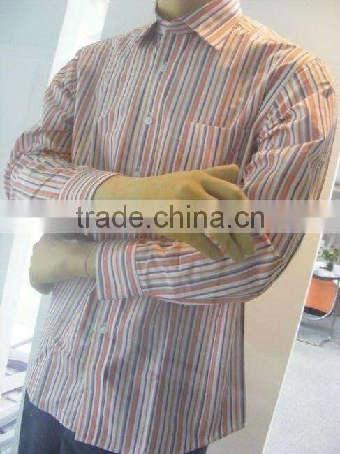 Mens fashion long sleeve casual designer striped shirts with pocket