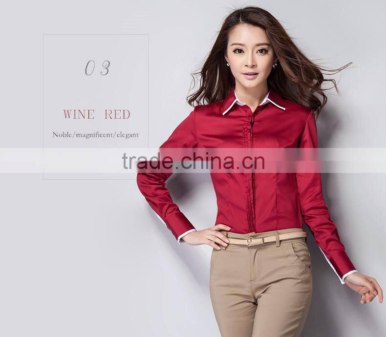 latest blouse in fashion uniform design red women blouse