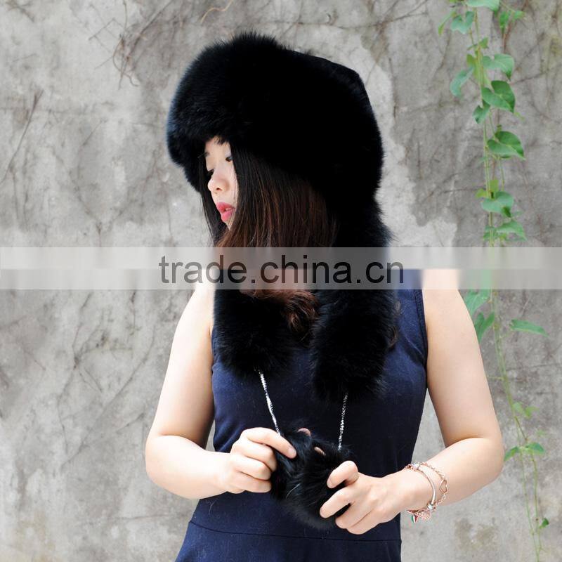 CX-C-175D Grey Fashionable Women Warm Genuine Fox Fur Women Hat