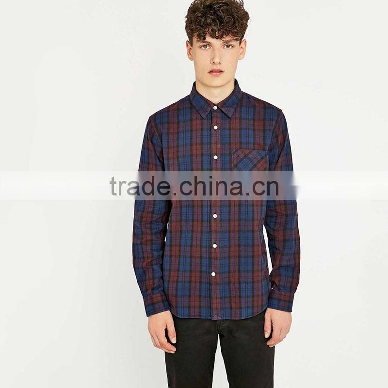 100% polyester dry fit custom design pattern men shirt checked mens linen shirts