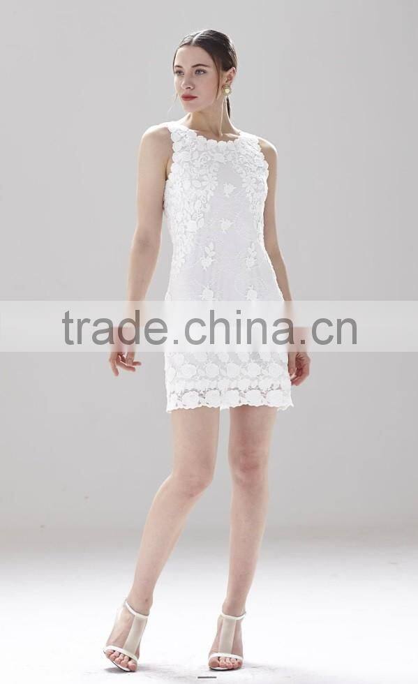 Sleeveless Ladies Elegant Fashion Crochet Simple Dress SR-D9778
