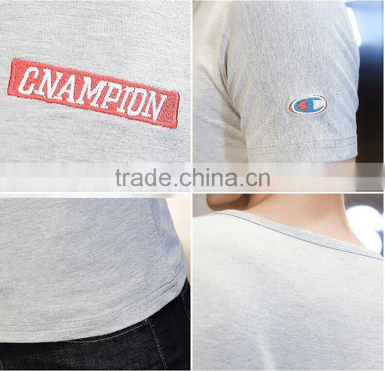 Printed 2017 men round collar short sleeve T-shirt cotton loose