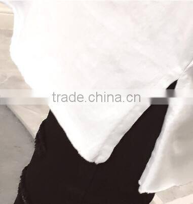 The new summer 2017 Women's wear loose in the asymmetric long round collar short sleeve T-shirt